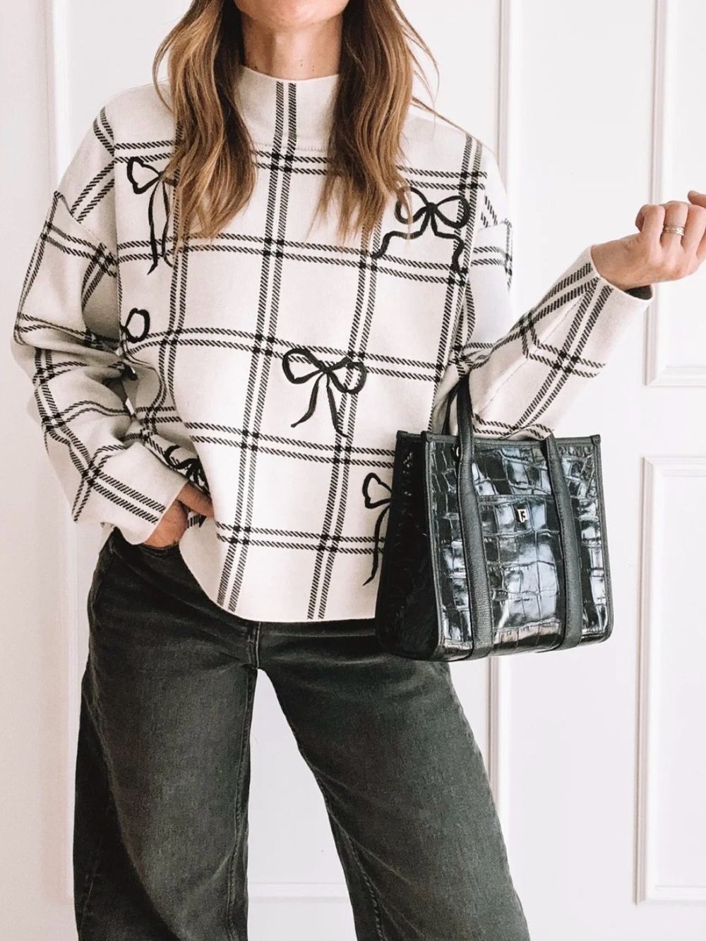 Maeve Anthropologie The Carys Mock-Neck Bow Sweater Size XXS